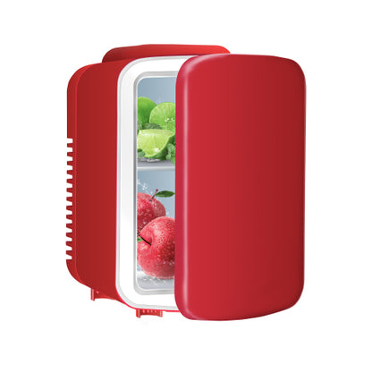 Simple Deluxe Mini Fridge, 4L/6 Can Portable Cooler & Warmer Freon-Free Small Refrigerator Provide Compact Storage for Skincare, Beverage, Food, Cosmetics,Red