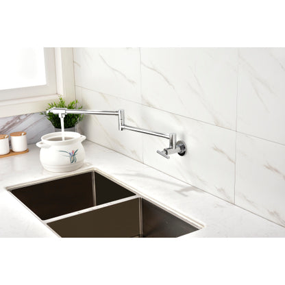 Chrome Pot Filler Faucet Wall Mount