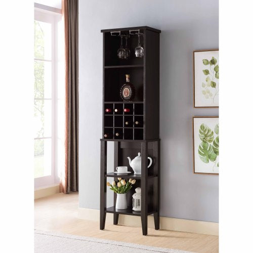 Wine Cellar, Bar Display Cabinet with Wine Glass Holder, Wine Bottle Compartment fits 12 Bottles