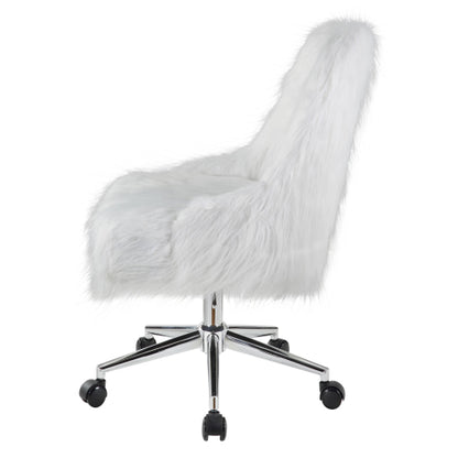 White and Chrome Swivel Office Chair