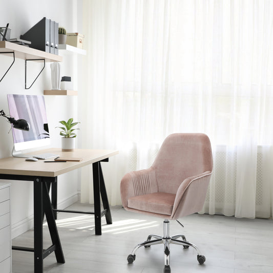 Peach and Chrome Swivel Office Chair