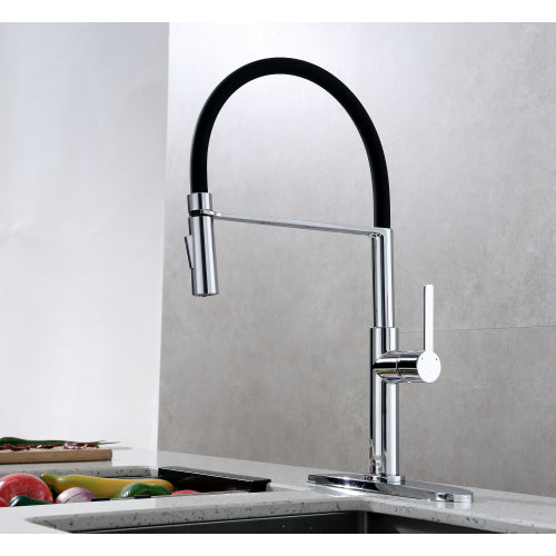 Chrome Pull Down Single Handle Kitchen Faucet