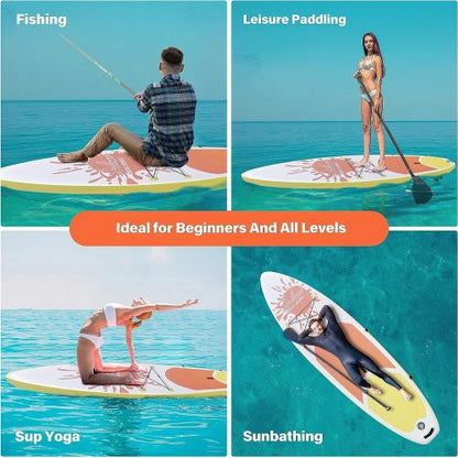 Inflatable Stand Up Paddle Board – Simple Deluxe Premium SUP for All Skill Levels, Pink Paddle Boards for Adults & Youth, Blow Up Stand-Up Paddleboards with Accessories & Backpack, Surf Control