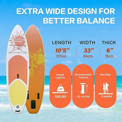 Inflatable Stand Up Paddle Board – Simple Deluxe Premium SUP for All Skill Levels, Pink Paddle Boards for Adults & Youth, Blow Up Stand-Up Paddleboards with Accessories & Backpack, Surf Control