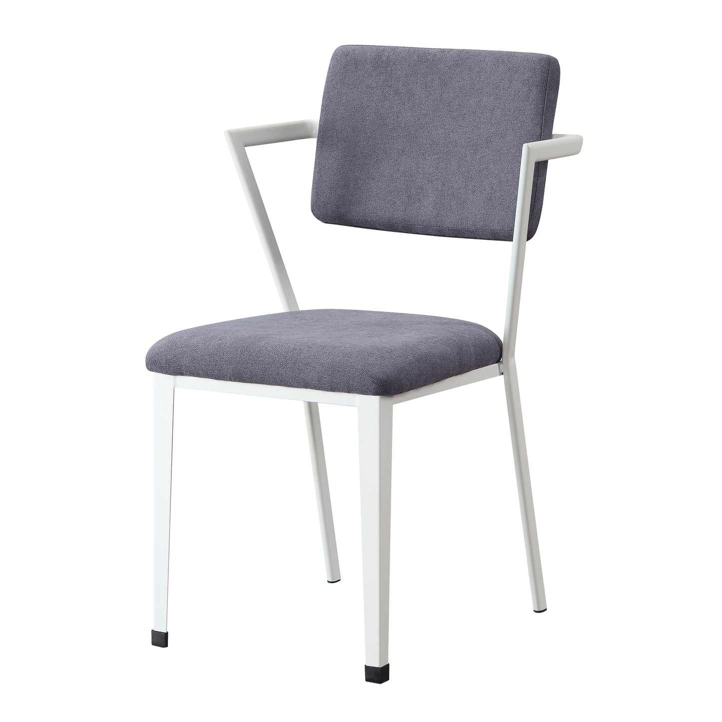 Grey and White Open Back Upholstered Office Chair