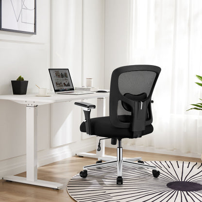 Desk chair, waist support, 500 lb heavy-duty mesh ergonomic computer chair