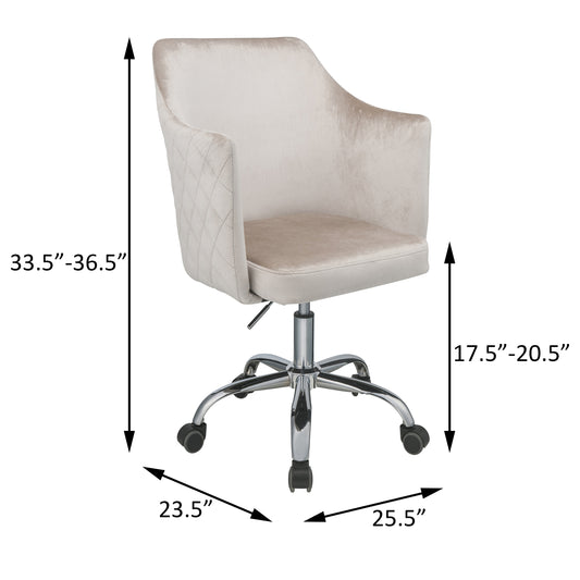 Champagne and Chrome Swivel Office Chair