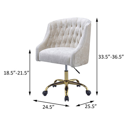 Vintage Cream and Gold Tufted Back Office Chair