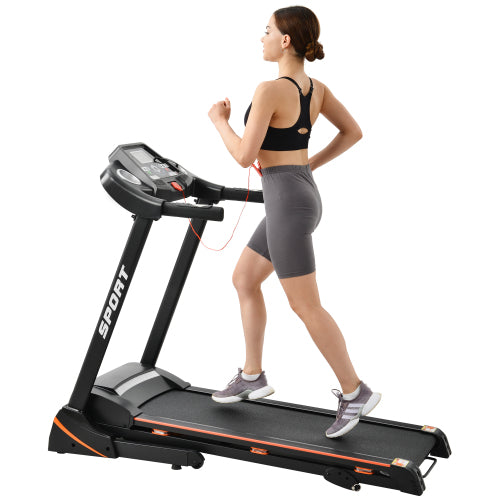 Folding Electric 3.5HP Treadmill With Incline Medium Running Machine Motorised LCD Gym 330lbs Folding Treadmill Electric Motorized Power 14.8KM/H Running Fitness Machine Gym