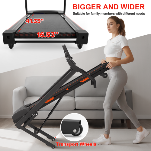 Foldable Treadmill with Incline, Electric Treadmill with Bluetooth Speaker, 3.5HP Powerful Motor, 330LBS Weight Capacity, Fitshow APP Support