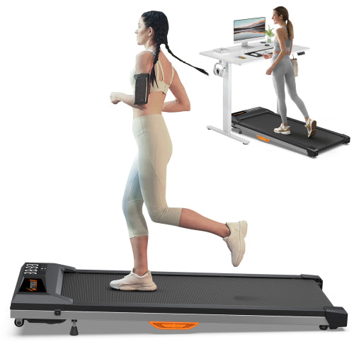 Under Desk Treadmill with Incline, Walking Pad for Home/Office, Portable Walking Treadmill 2.5HP, Walking Jogging Machine with 265 lbs Weight Capacity App Remote Control LED Display